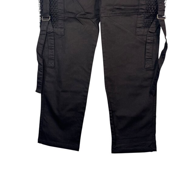 Royal Bones By Tripp Black Mesh Pocket Cargo Pants w/ Chains Zippers Hot Topic 9 - Picture 7 of 12